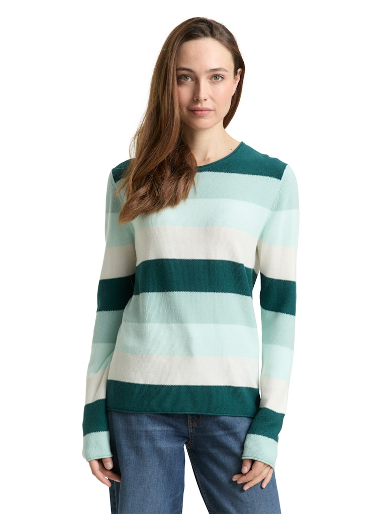 Tom Tailor Damen Sweatshirts Green Mint Whit