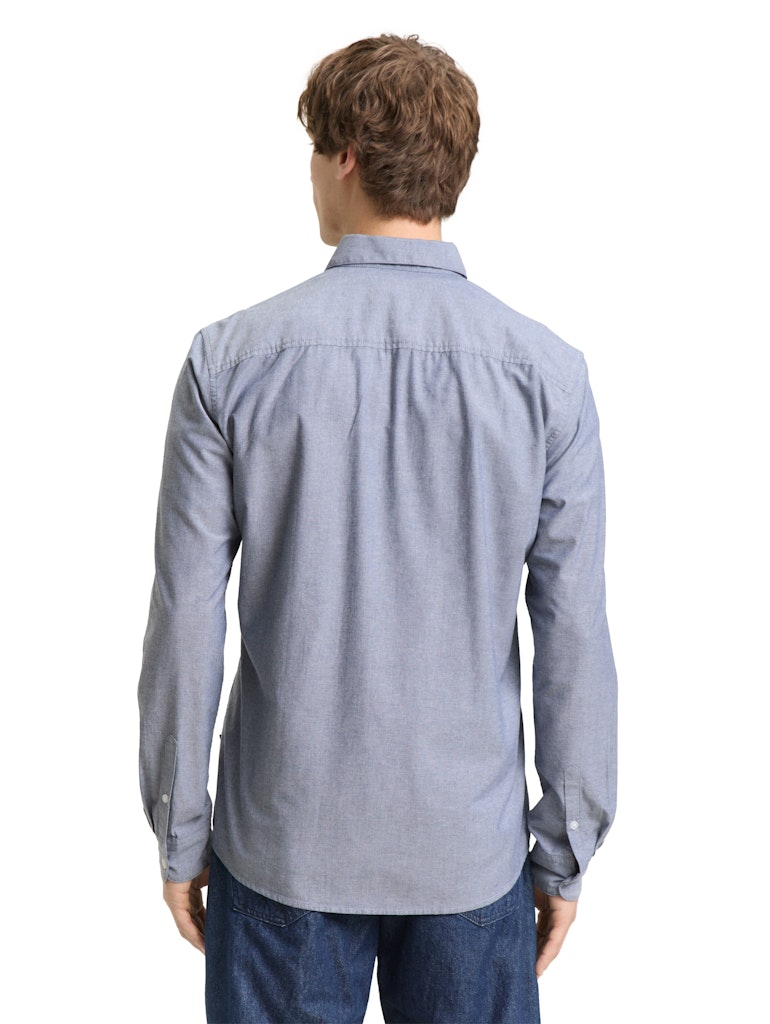 Tom Tailor denim Herren Hemden lang Night Blue Whit