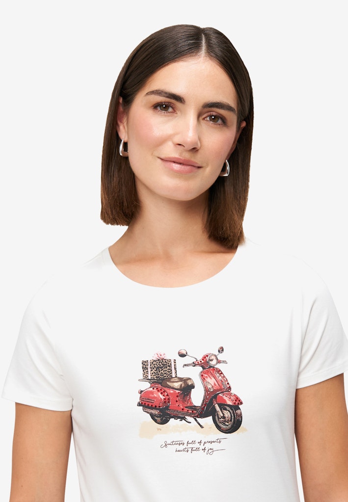 Zero Damen T-Shirts Patch Creamred