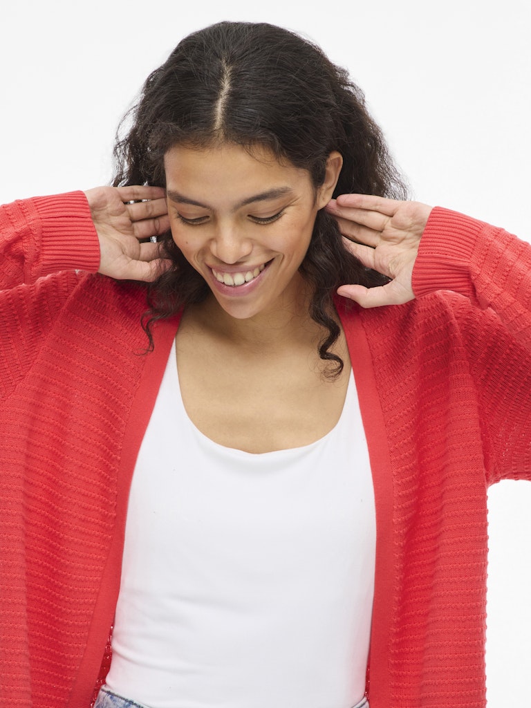 Vila Damen Strickjacken Hibiscus