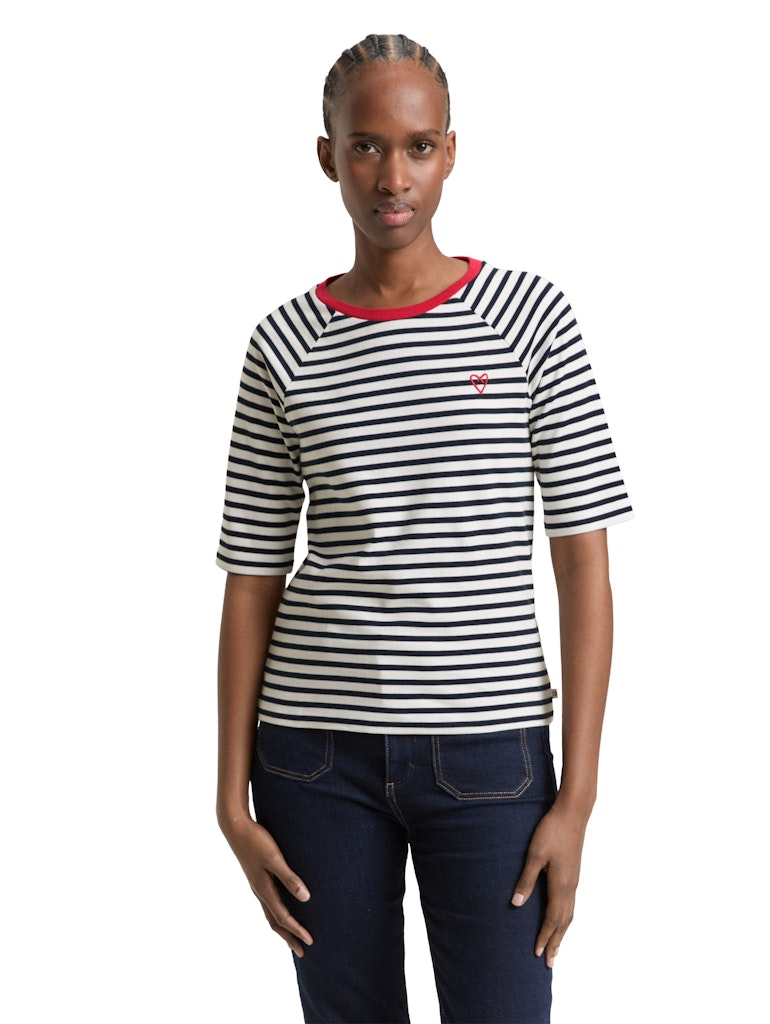 Tom Tailor denim Damen T-Shirts Navy White Stri