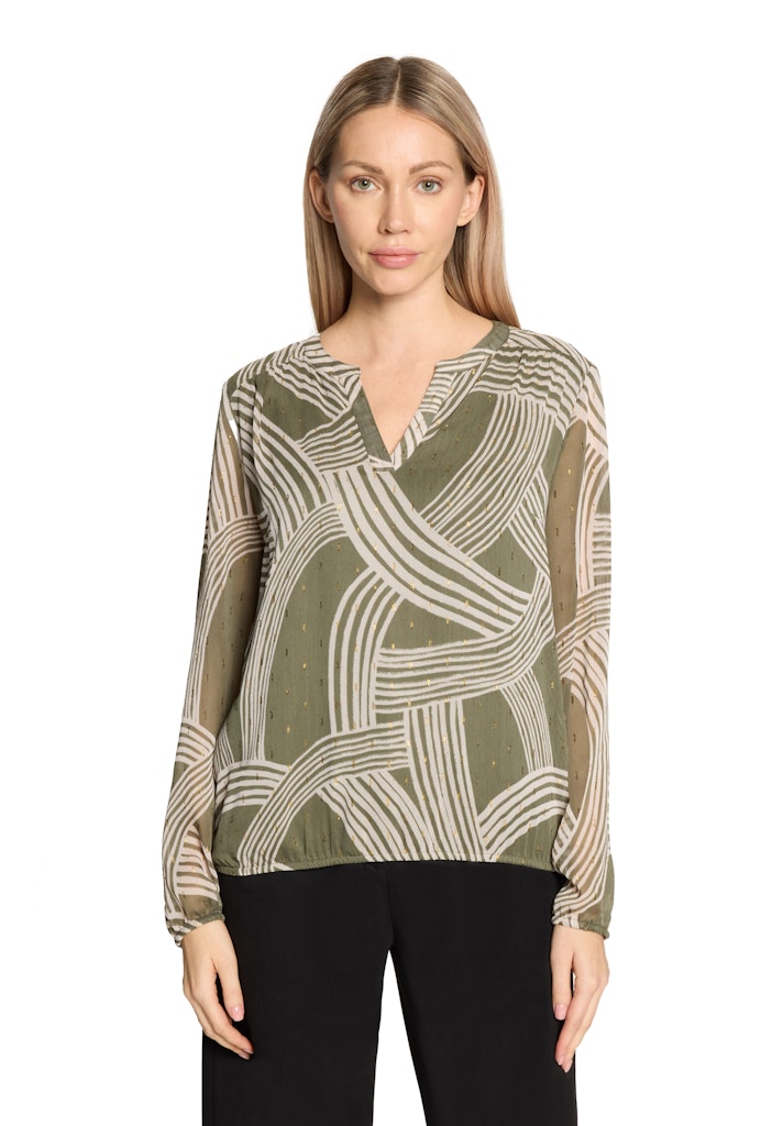 Betty & Co Damen Blusen Khaki/Cream