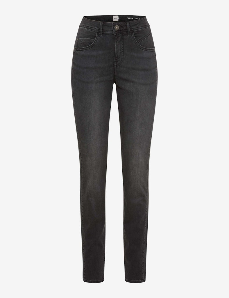Brax Damen Jeans Used Dark Grey