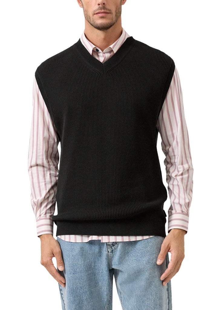 S. Oliver black Herren Pullover Grey/Black