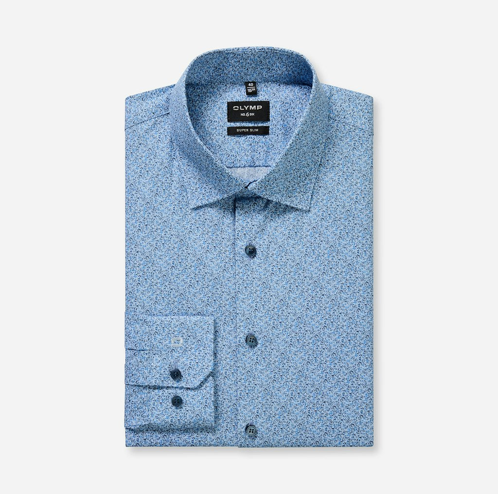 Olymp Herren Hemden lang  Bleu