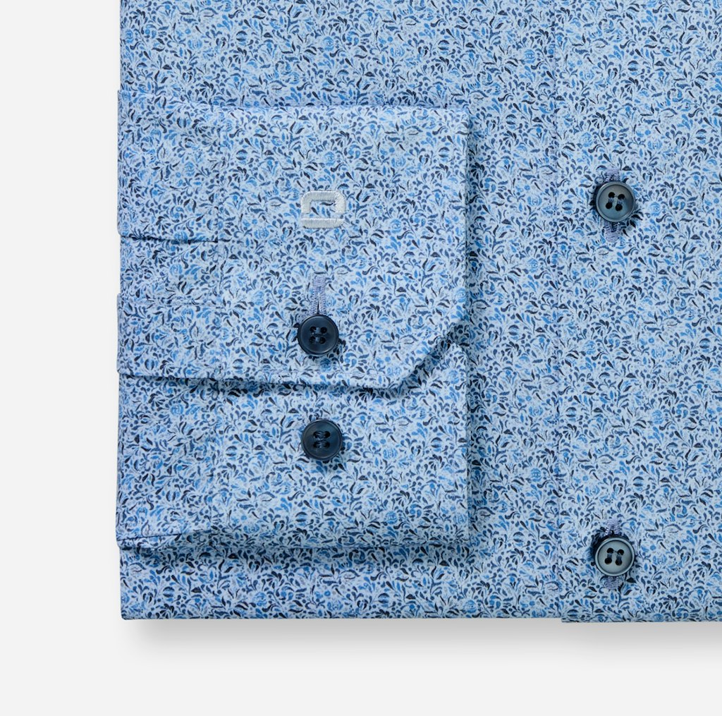 Olymp Herren Hemden lang  Bleu