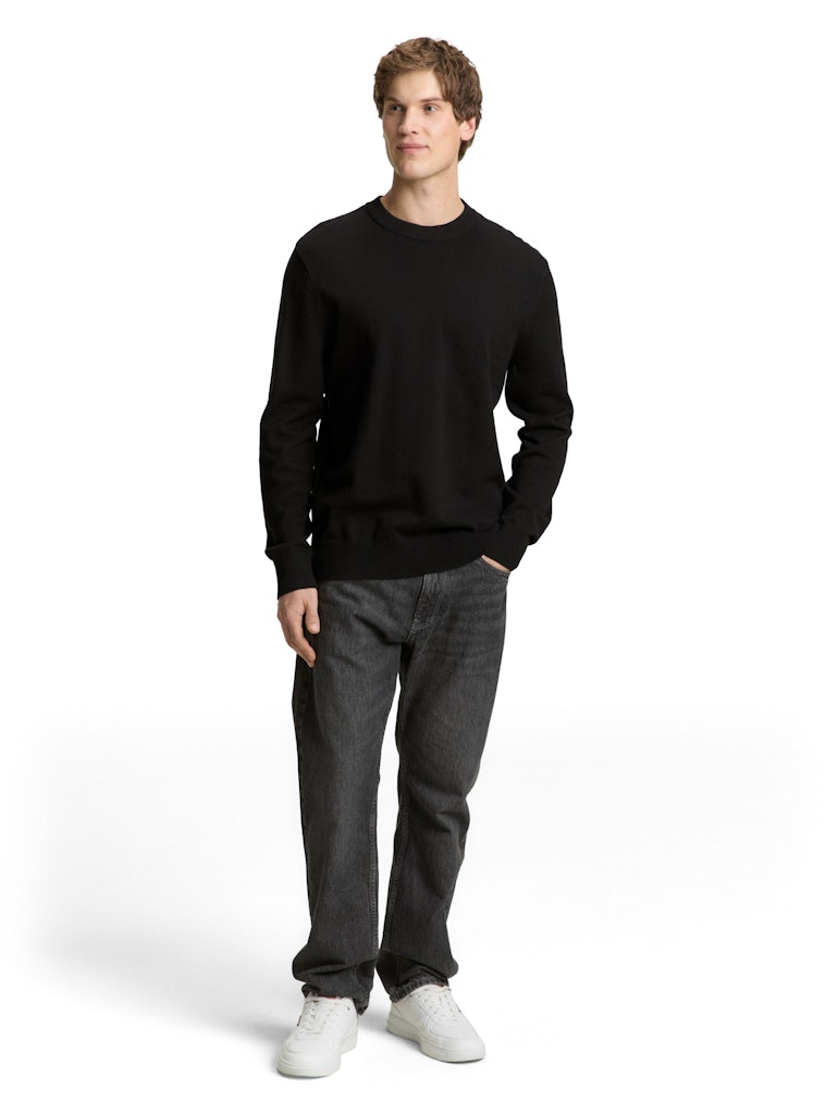Tom Tailor denim Herren Pullover Black
