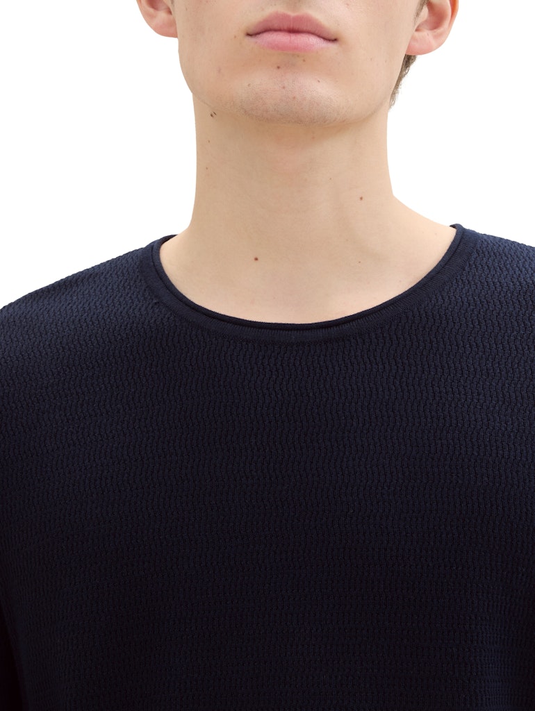 Tom Tailor denim Herren Pullover Sky Captain Blu