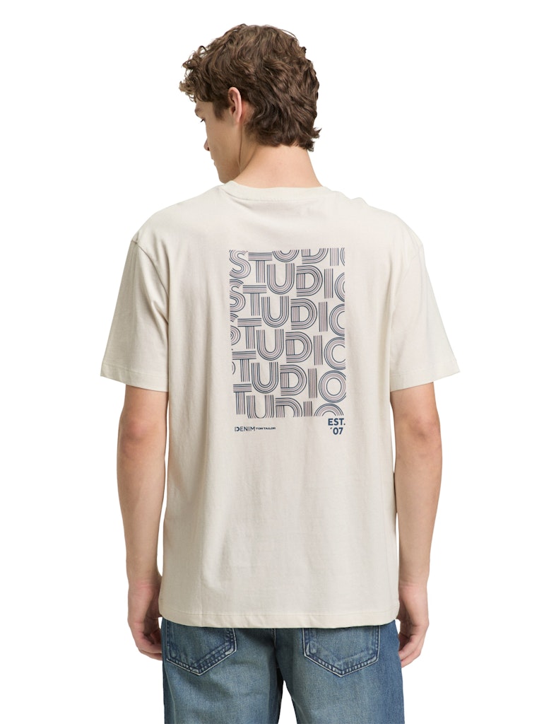 Tom Tailor denim Herren T-Shirts kurz Greyish White