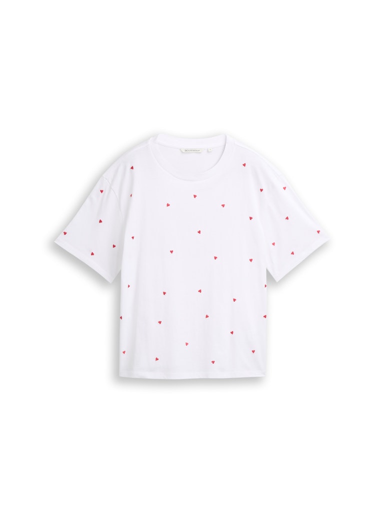 Tom Tailor denim Damen T-Shirts White Red Heart