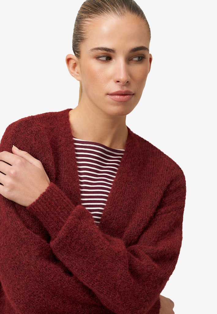 Zero Damen Strickjacken Dark Red Melang