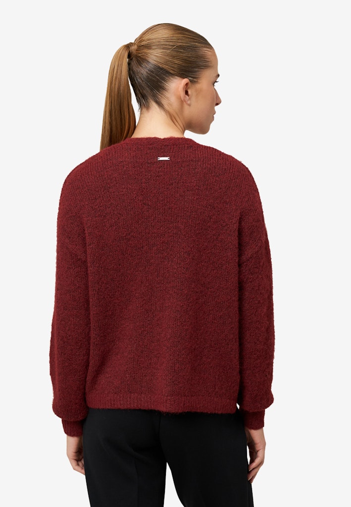 Zero Damen Strickjacken Dark Red Melang