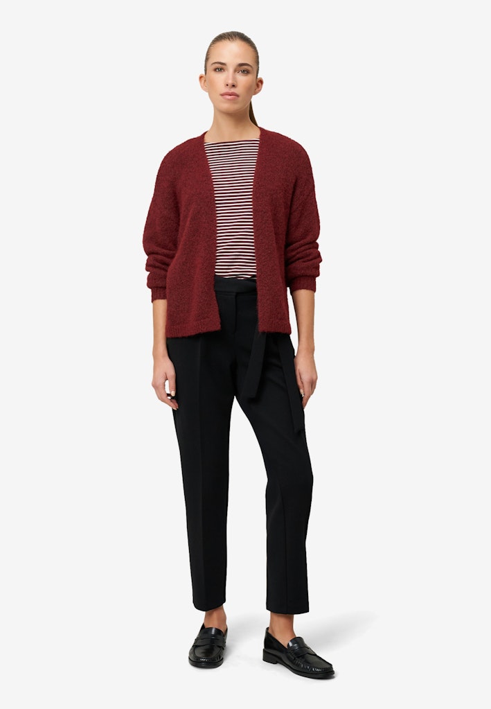 Zero Damen Strickjacken Dark Red Melang