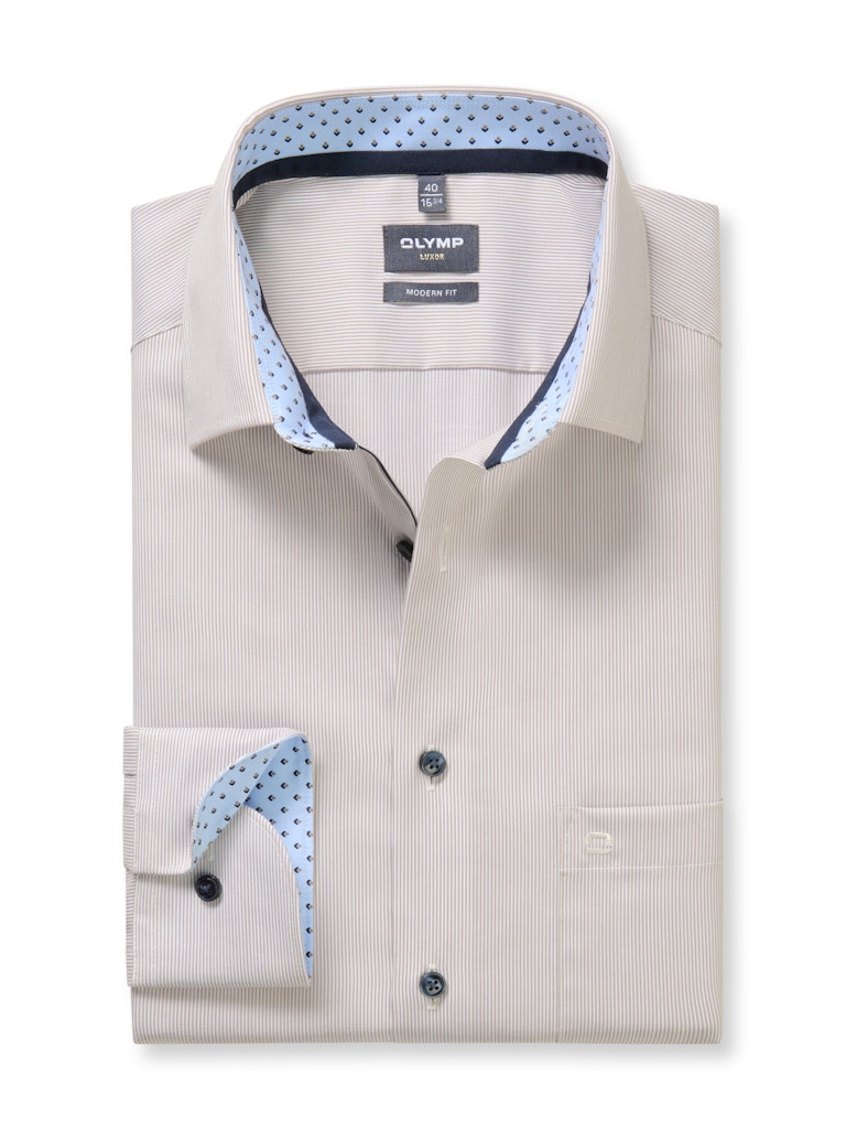 Olymp Herren Hemden lang  Nougat