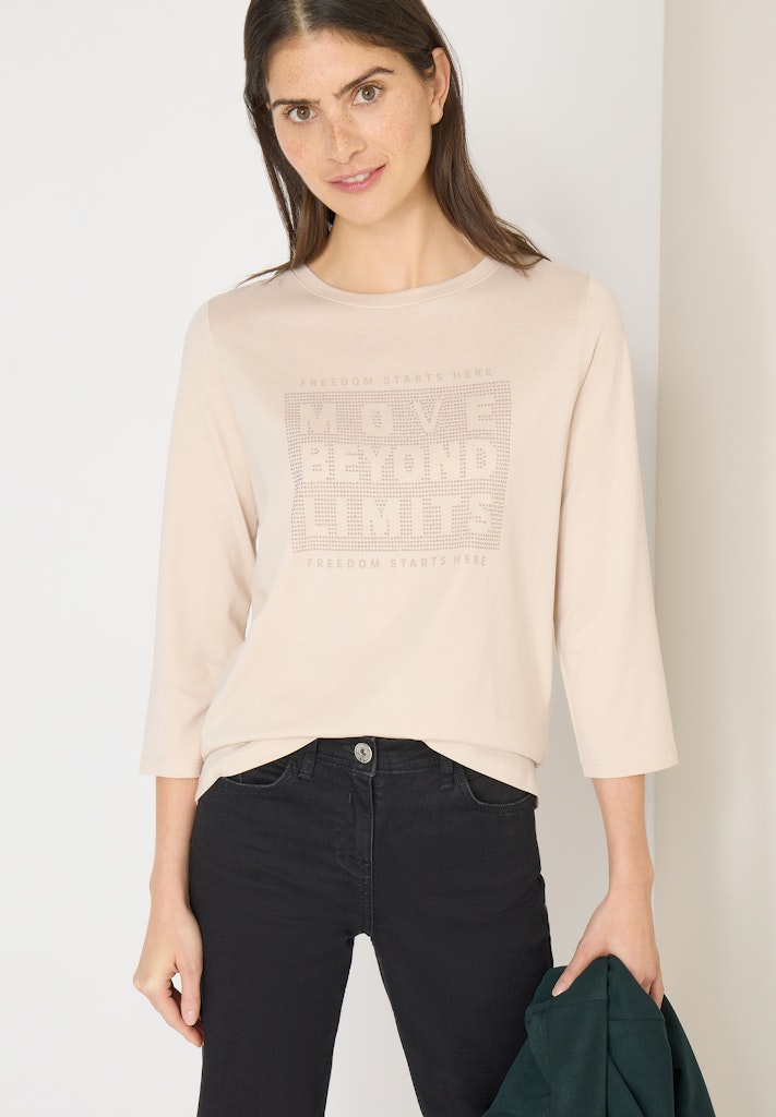 Cecil Damen T-Shirts Pearl Bei