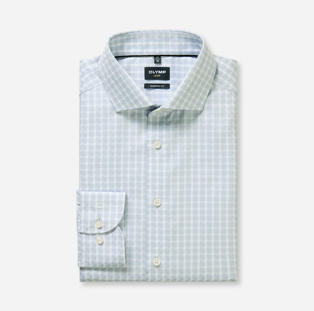 Olymp Herren Hemden lang  Silbergrau