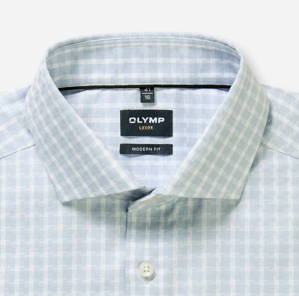 Olymp Herren Hemden lang  Silbergrau