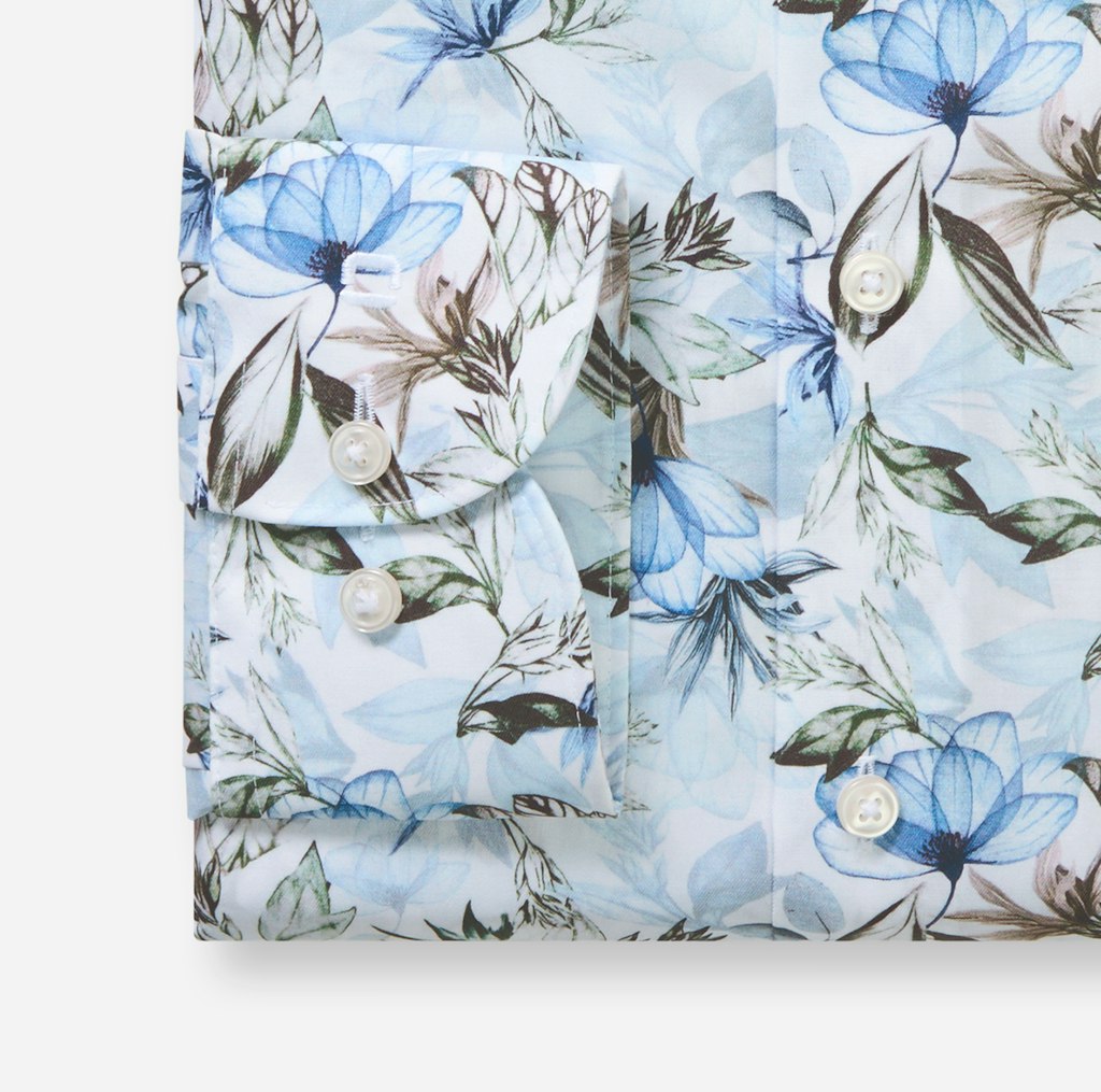 Olymp Herren Hemden lang  Bleu