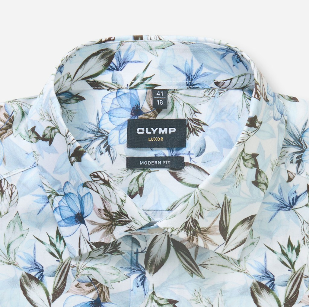 Olymp Herren Hemden lang  Bleu