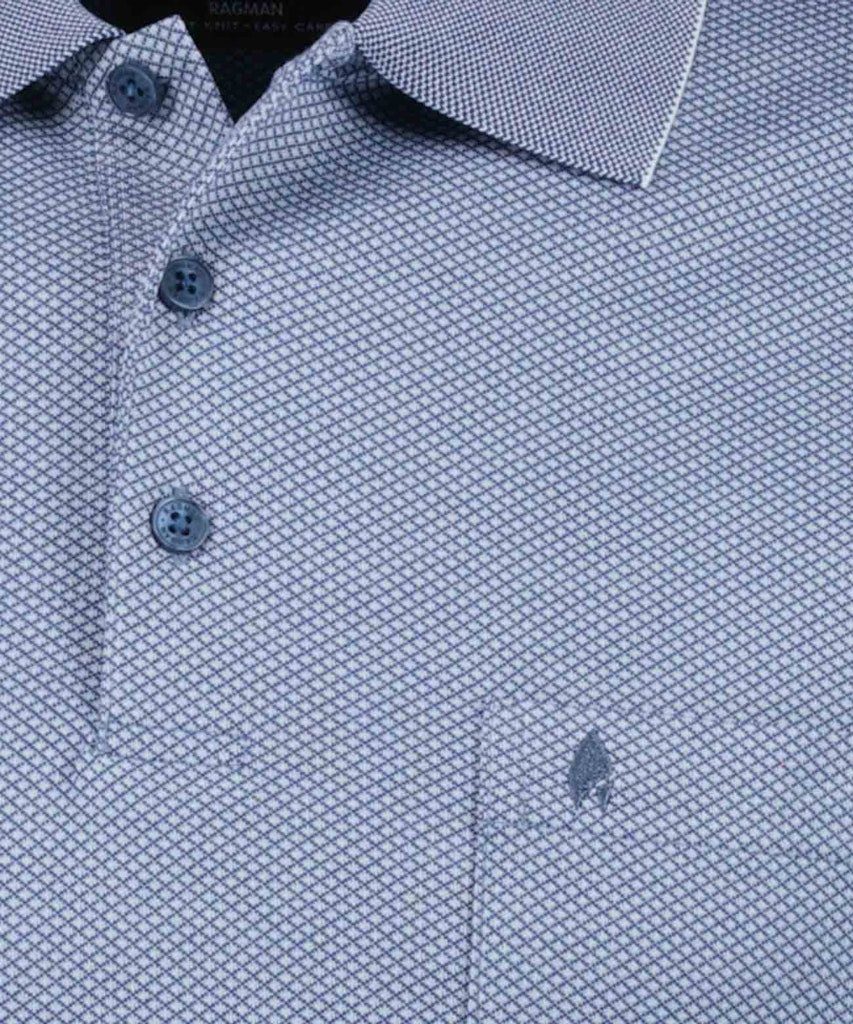 Ragman Herren Polo-Shirts Marine Mel