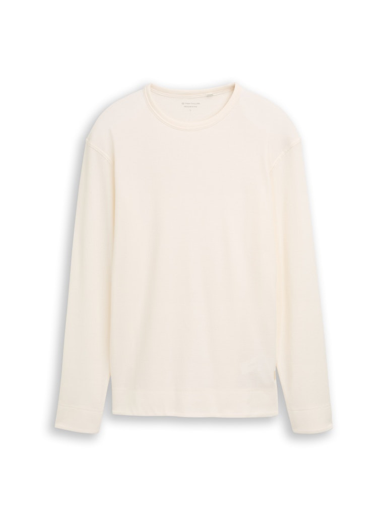 Tom Tailor Herren T-Shirts lang Gardenia White