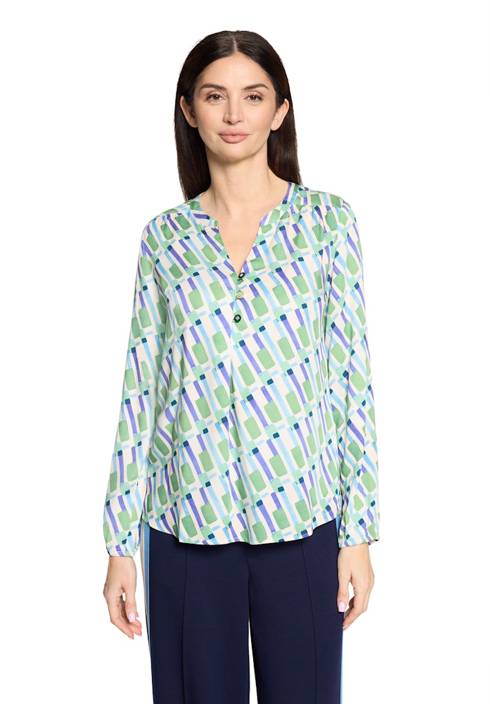 Cartoon Damen Blusen Green/Blue