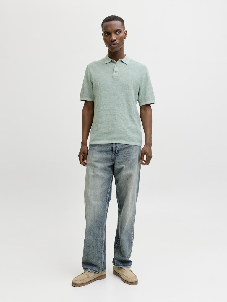 Jack & Jones Herren Polo-Shirts Granite Green/W