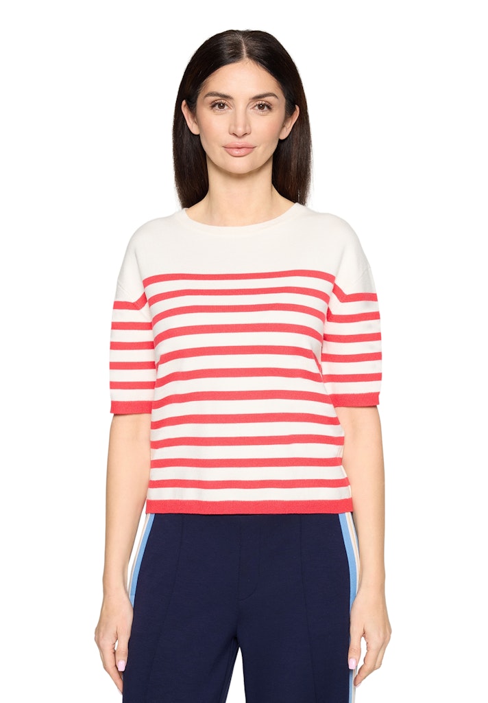Cartoon Damen Pullover Cream/Red