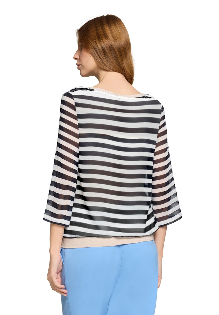 Betty & Co Damen T-Shirts Dark Blue/Cream