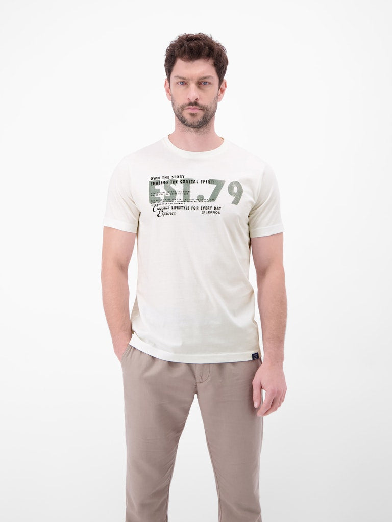 Lerros Herren T-Shirts kurz Broken White