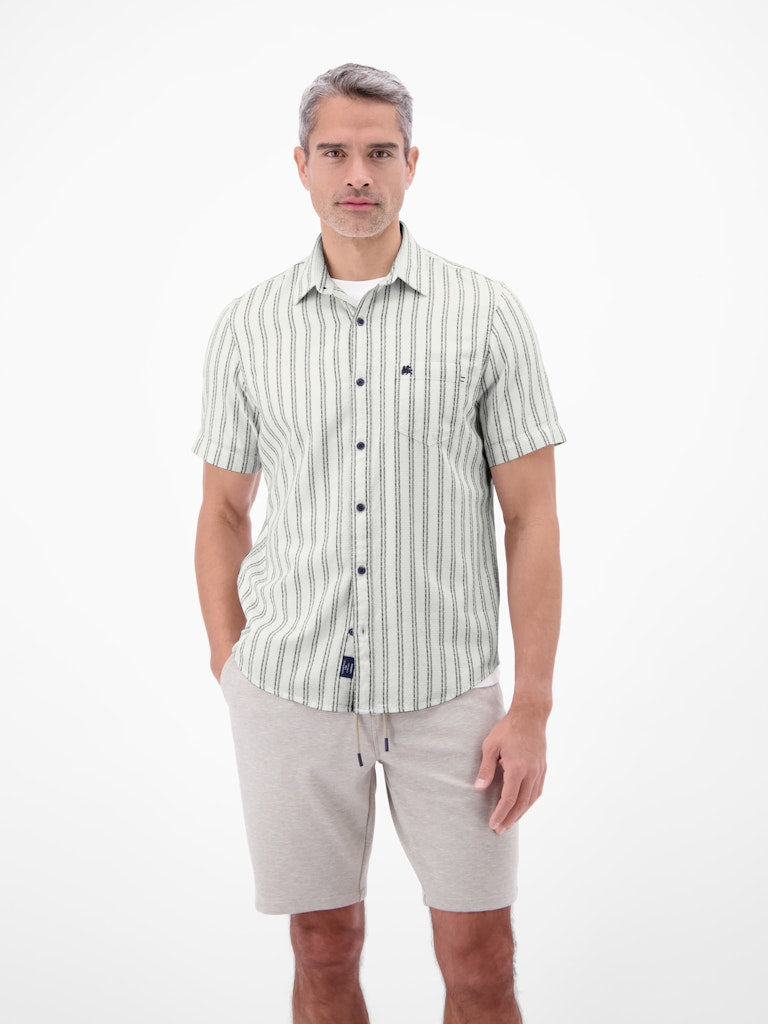 Lerros Herren Hemden kurz Broken White