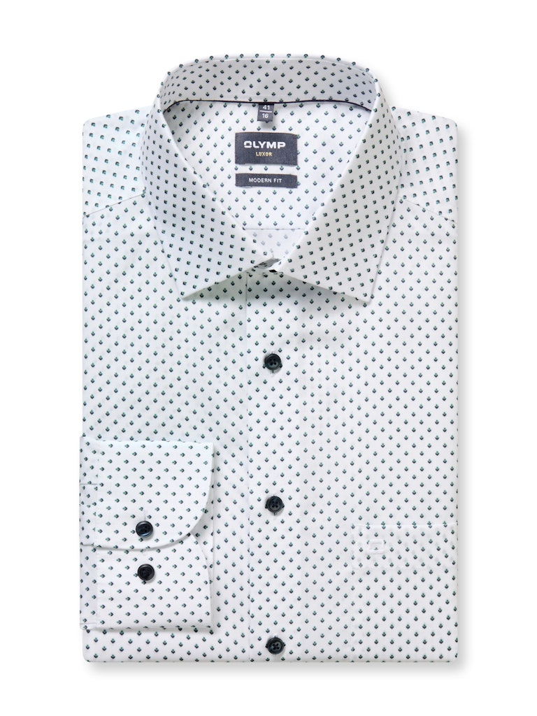 Olymp Herren Hemden lang  Weiss