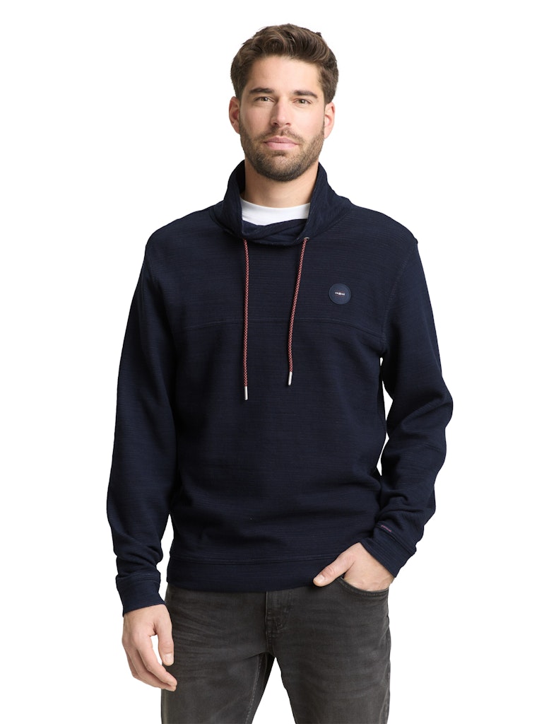 Tom Tailor Herren T-Shirts lang Sky Captain Blu