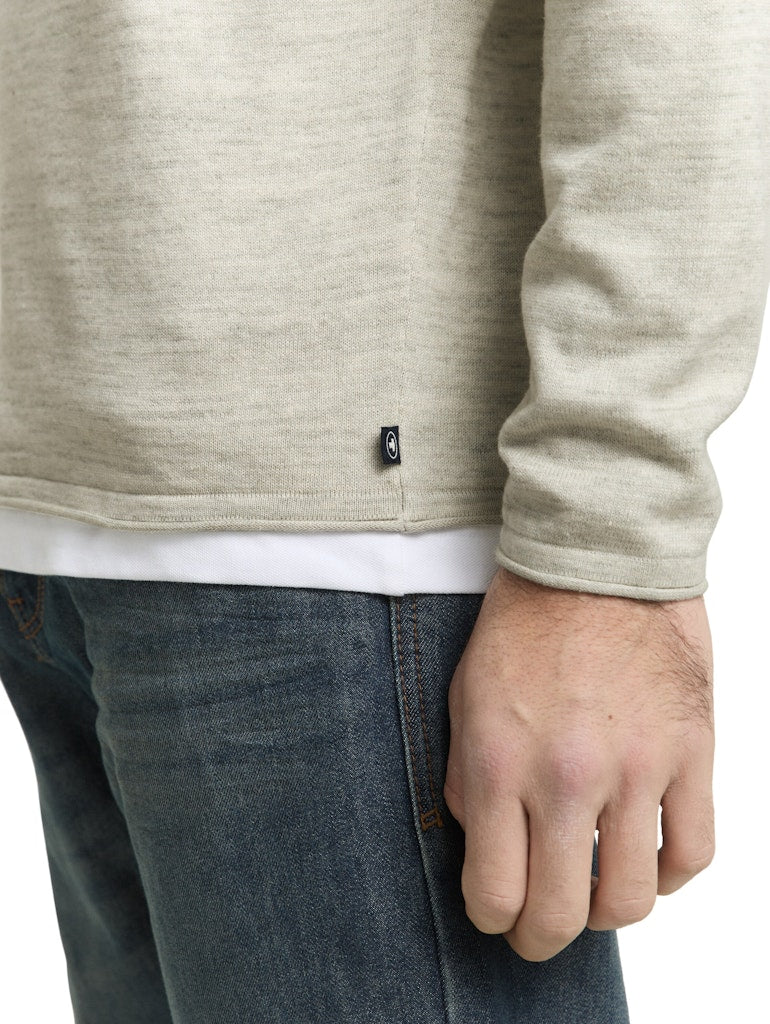 Tom Tailor Herren Pullover Olive Multicolo