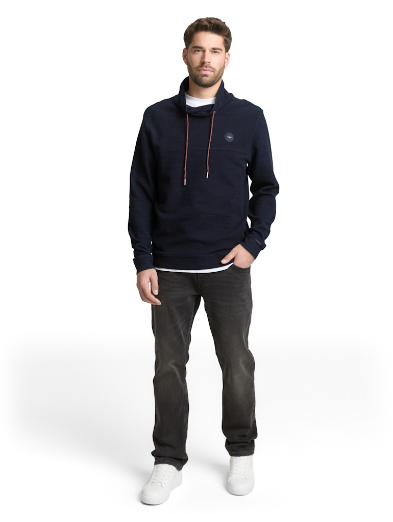 Tom Tailor Herren T-Shirts lang Sky Captain Blu