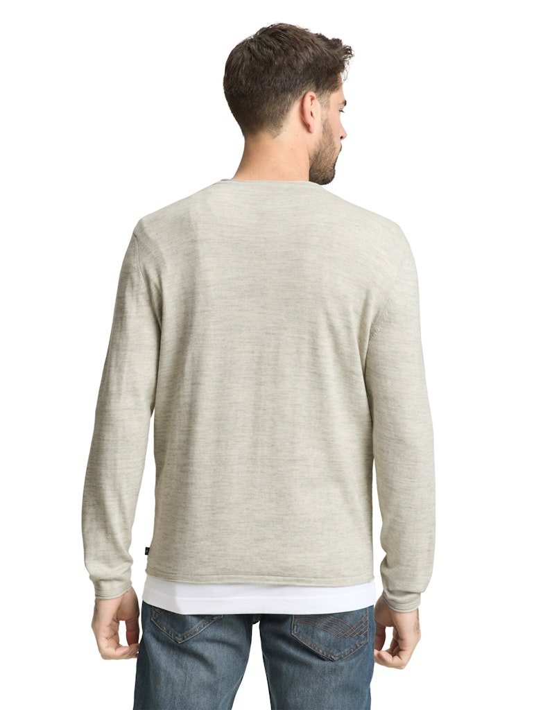 Tom Tailor Herren Pullover Olive Multicolo