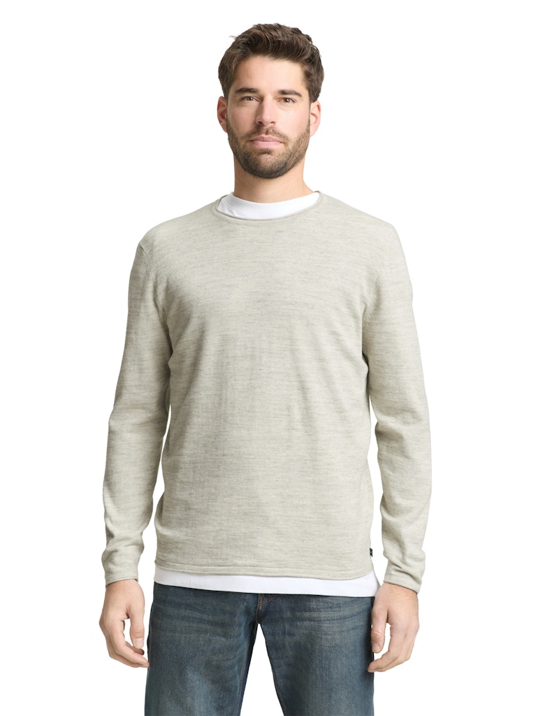 Tom Tailor Herren Pullover Olive Multicolo