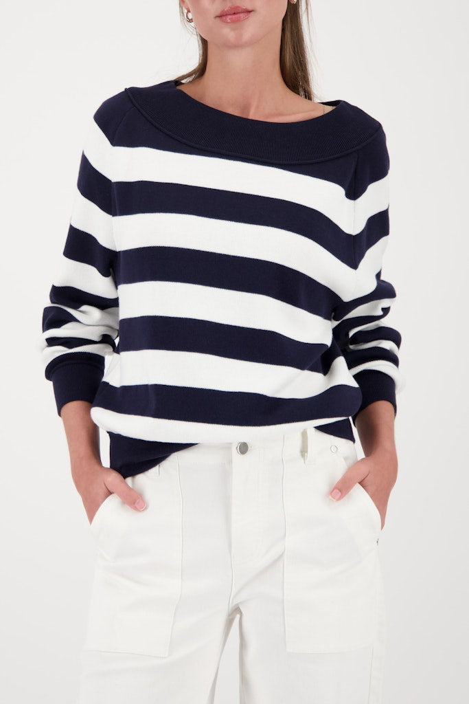 Monari Damen Pullover  Marine Ring