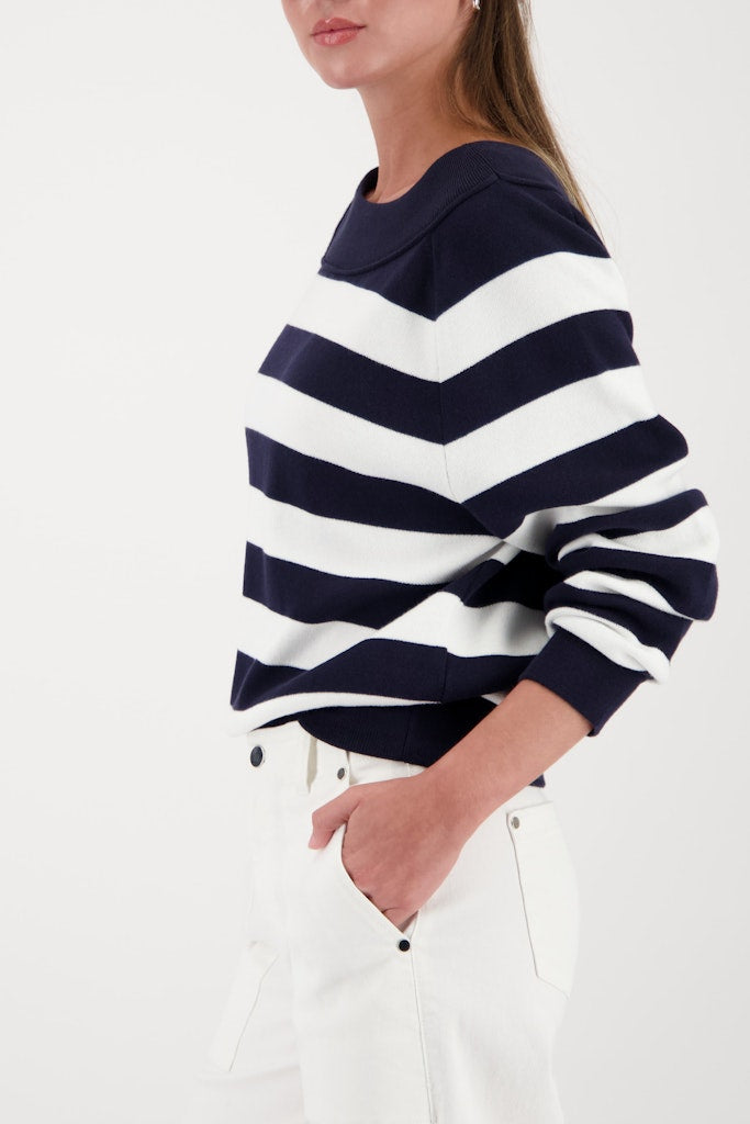 Monari Damen Pullover  Marine Ring