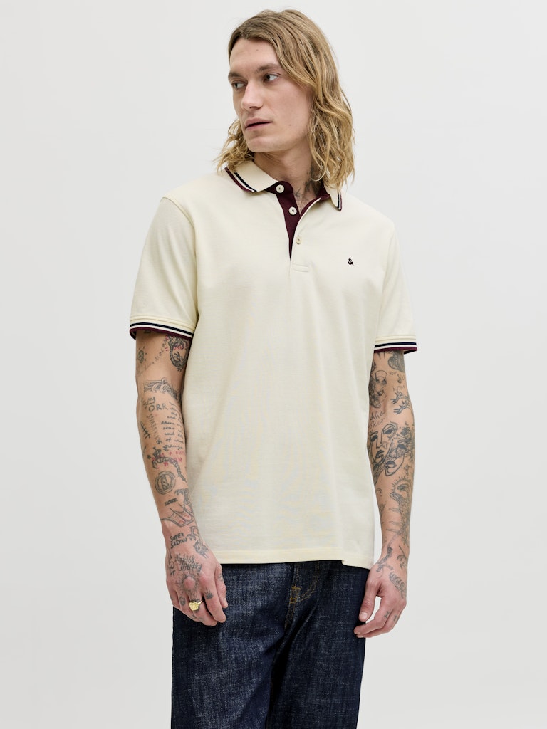 Jack & Jones Herren Polo-Shirts Antique White/P