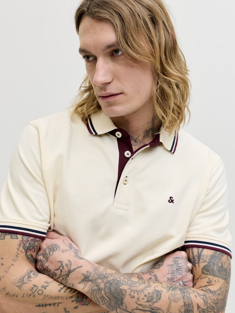 Jack & Jones Herren Polo-Shirts Antique White/P