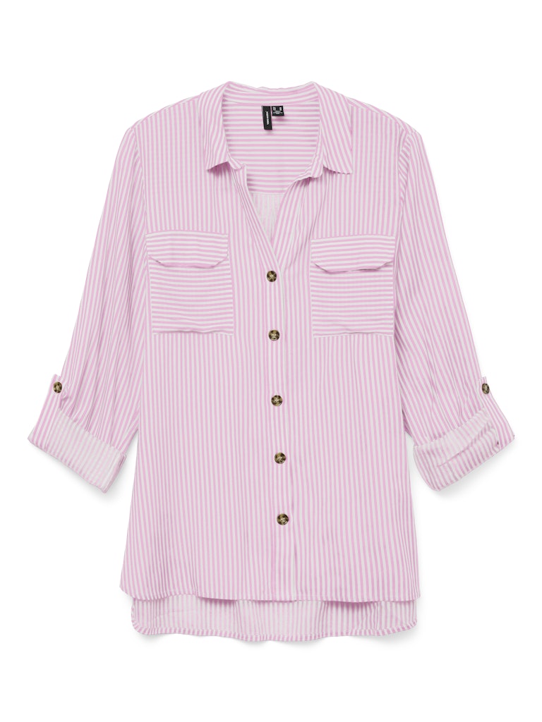 Vero Moda Damen Blusen Bonbon/Snow Whi