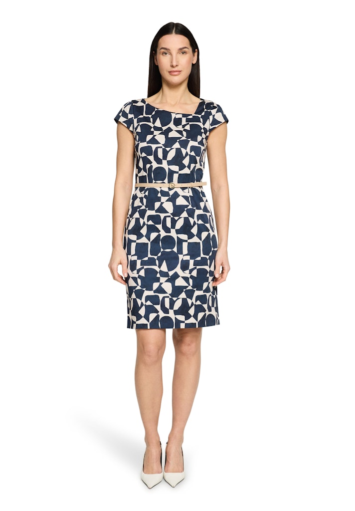Betty & Co Damen Kleider Dark Blue/Natur