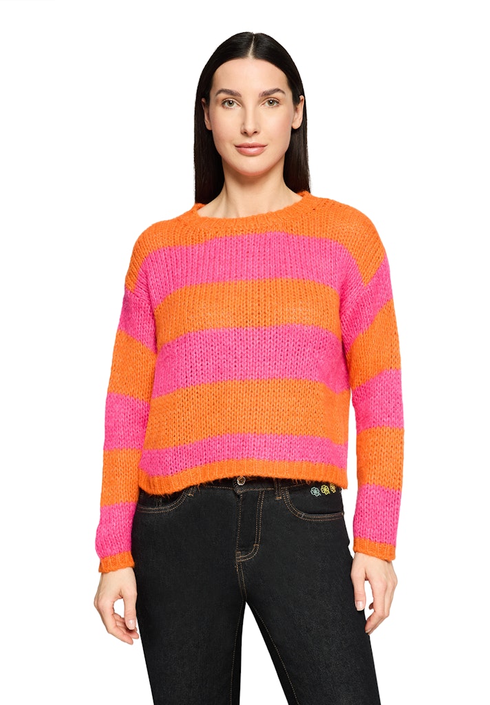 Cartoon Damen Pullover Orange/Pink