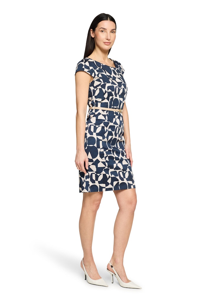 Betty & Co Damen Kleider Dark Blue/Natur