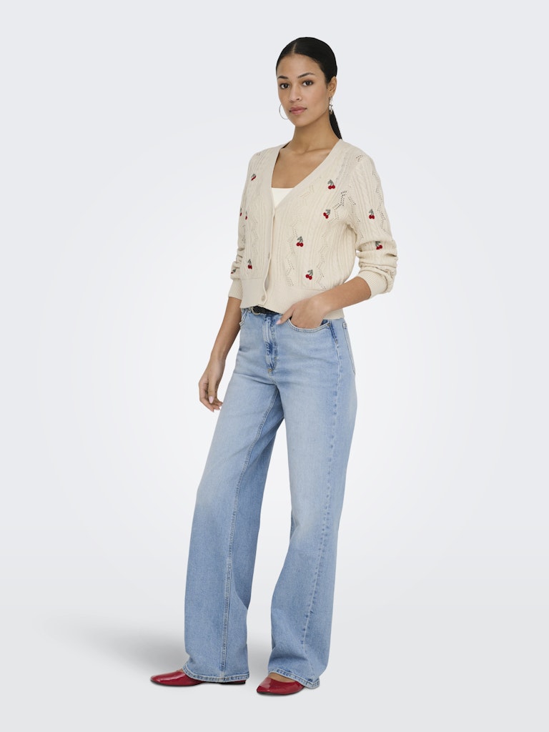 Only Damen Strickjacken Ecru/Barbad Che