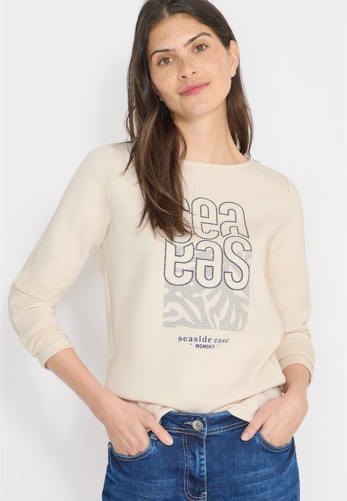Cecil Damen T-Shirts Pearl Bei