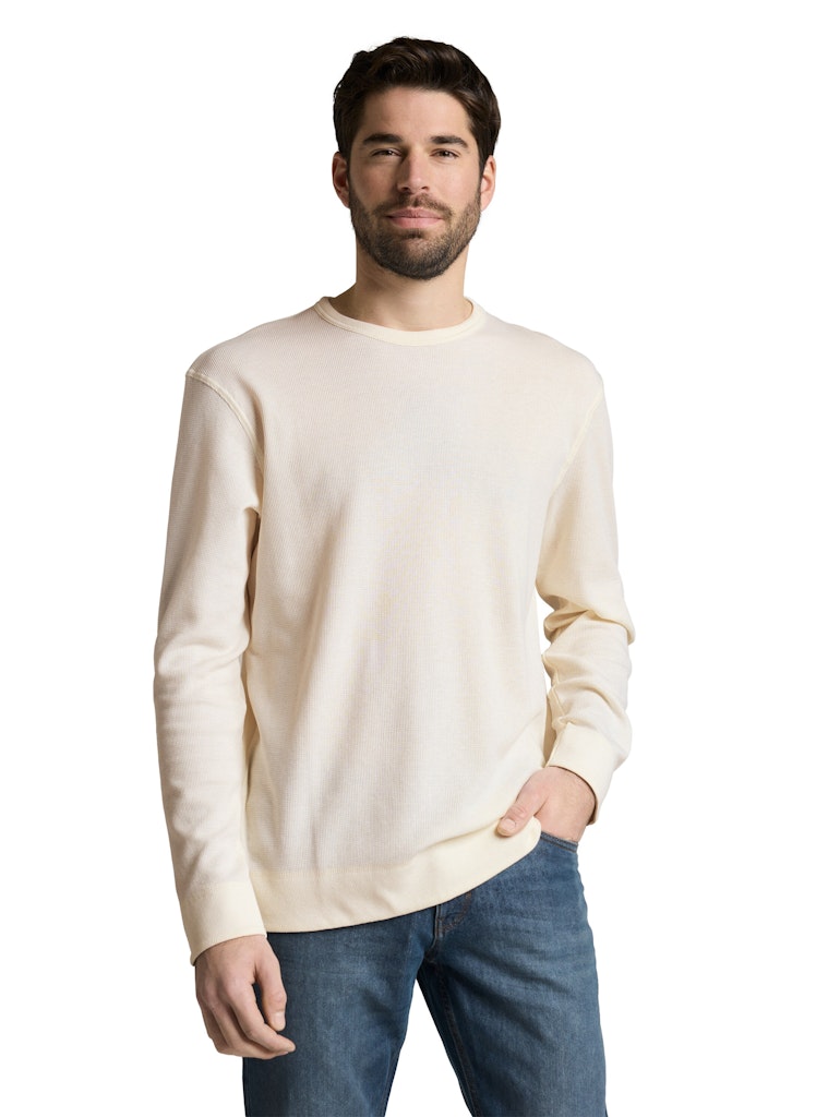 Tom Tailor Herren T-Shirts lang Gardenia White