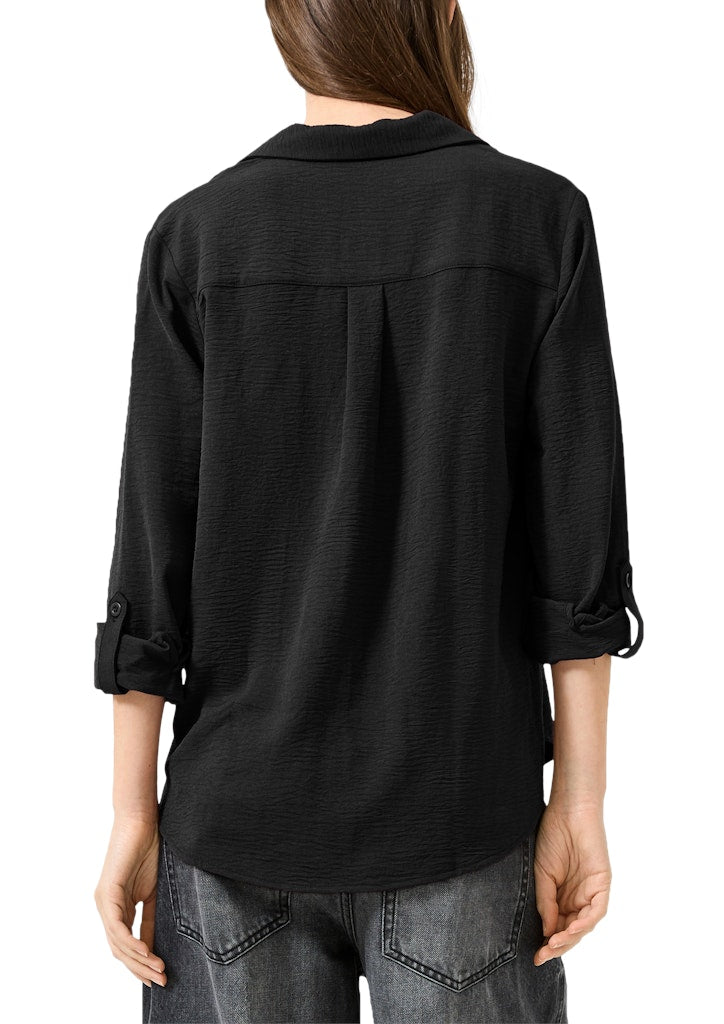 Langarmbluse - Grey/Black