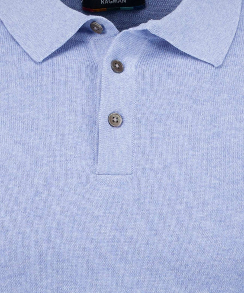 Ragman Herren Polo-Shirts Hellblau